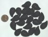 20 26x16mm Black Leaf Beads